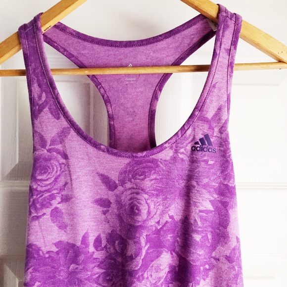 adidas Tops - Adidas Climalite Purple Floral Tank